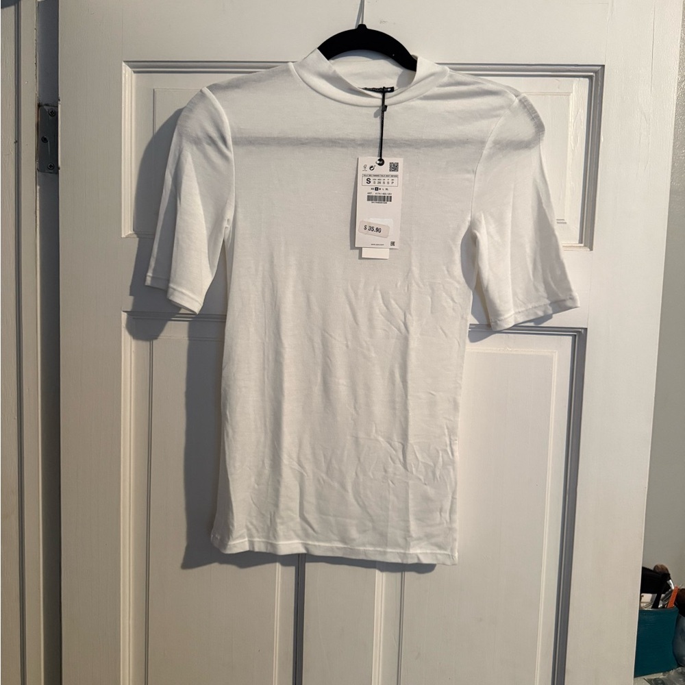 Zara White Short Sleeve Tee